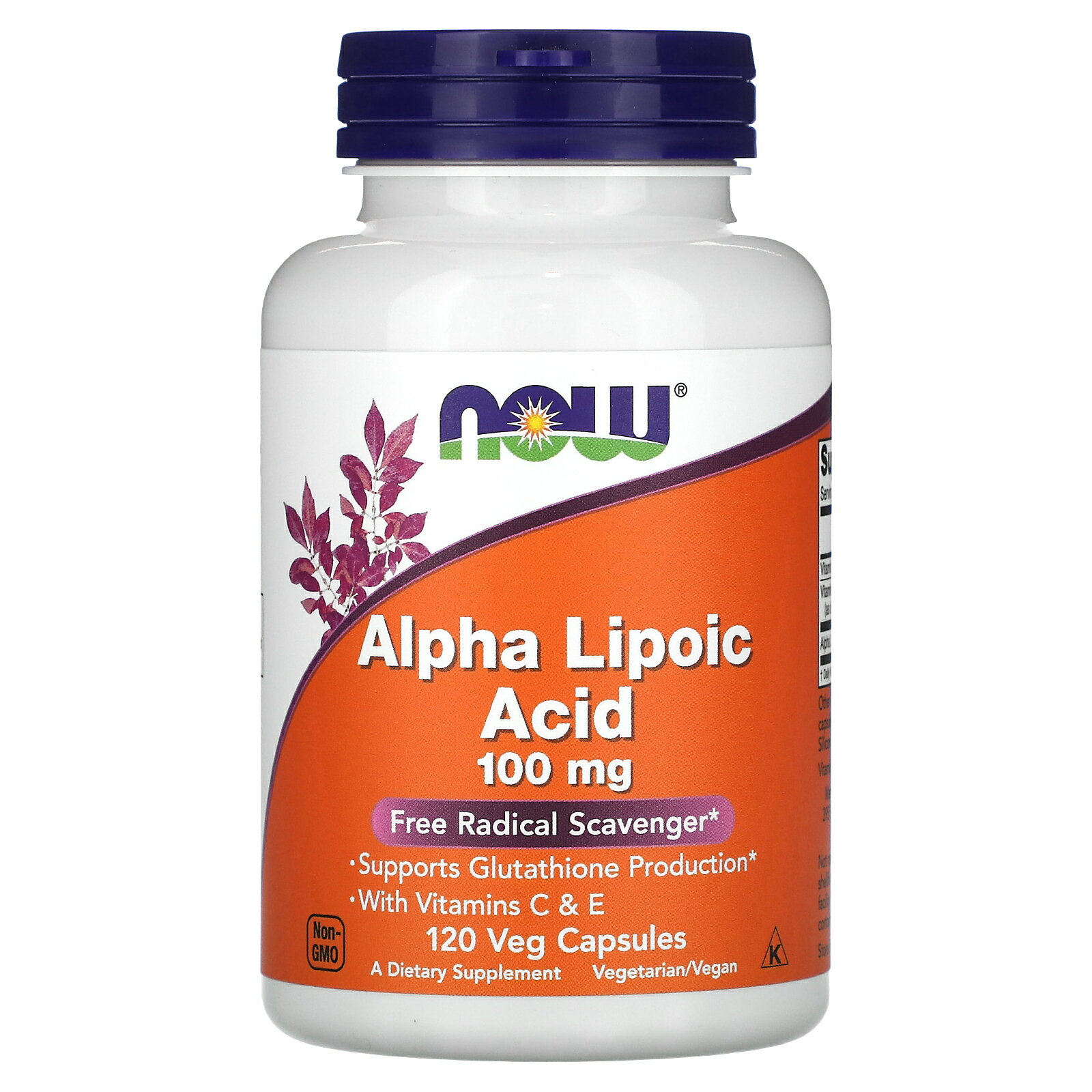 NOW Foods アルファリポ酸 【 iHerb アイハーブ 公式 】 ナウフーズ α-リポ酸 ALA ビタミンC ビタミンE サプリメント サプリ 植物性カプセル ベジカプセル 100mg 120粒