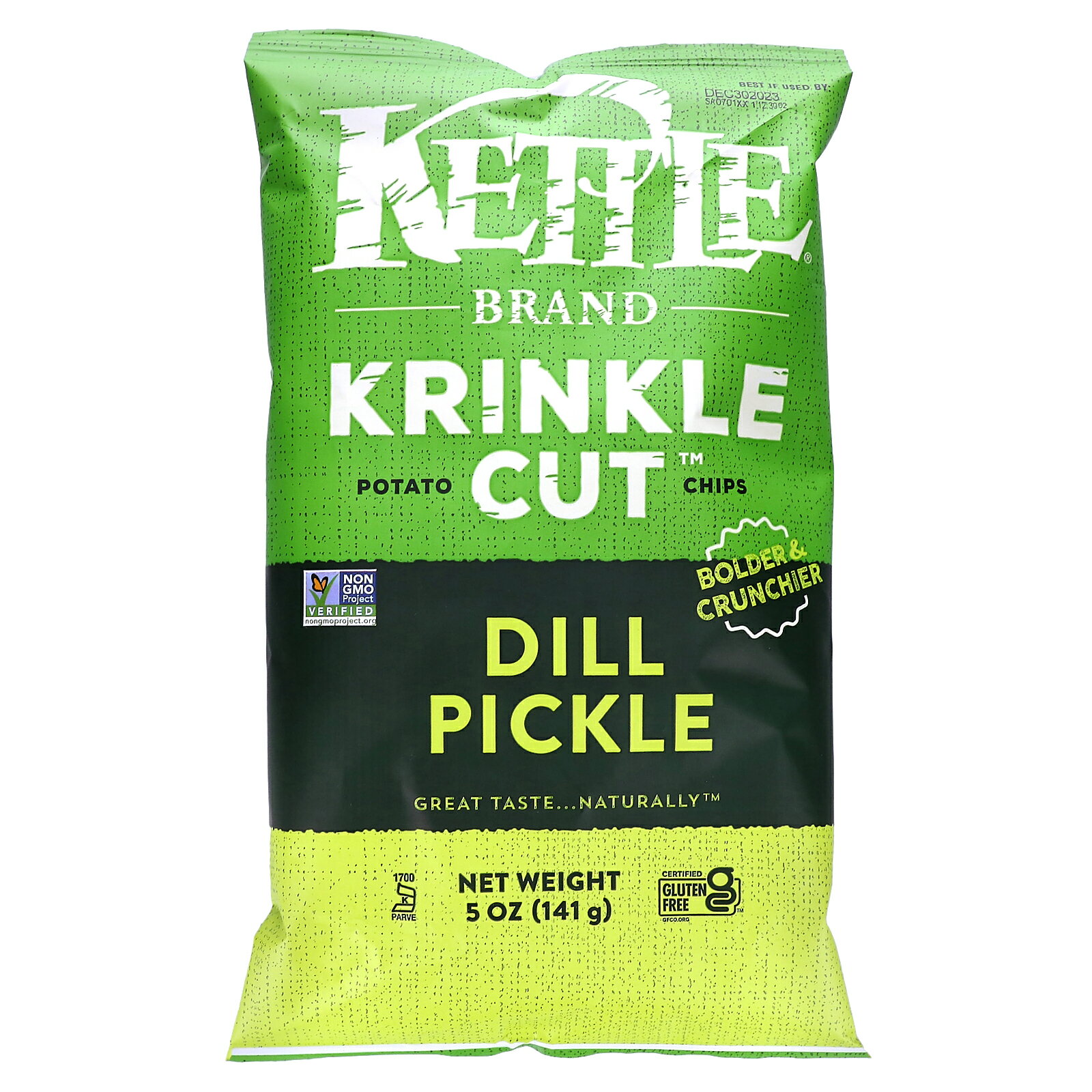 Kettle Foods ポテトチップス 【 iHerb アイハーブ 公式 】 ケトルフーズ ポテト チップス ポテトチップ ポテチ クリンクルカット ギザギザカット スナック おやつ お菓子 スナック菓子 ディルピクルス 141g