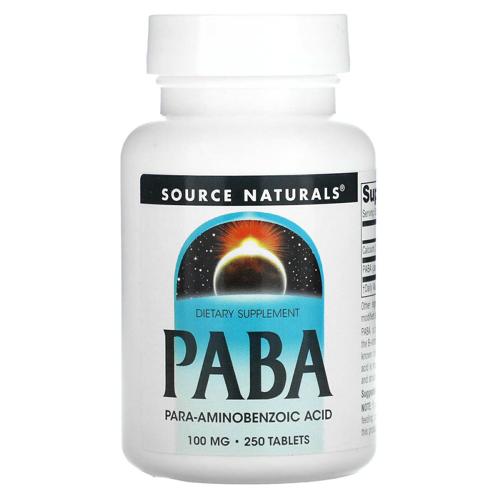 Source Naturals PABA 【 iHerb アイハーブ 公式 】 ソースナチュラルズ パラアミノ安息香酸 サプリ サプリメント タブレット 100mg 25..