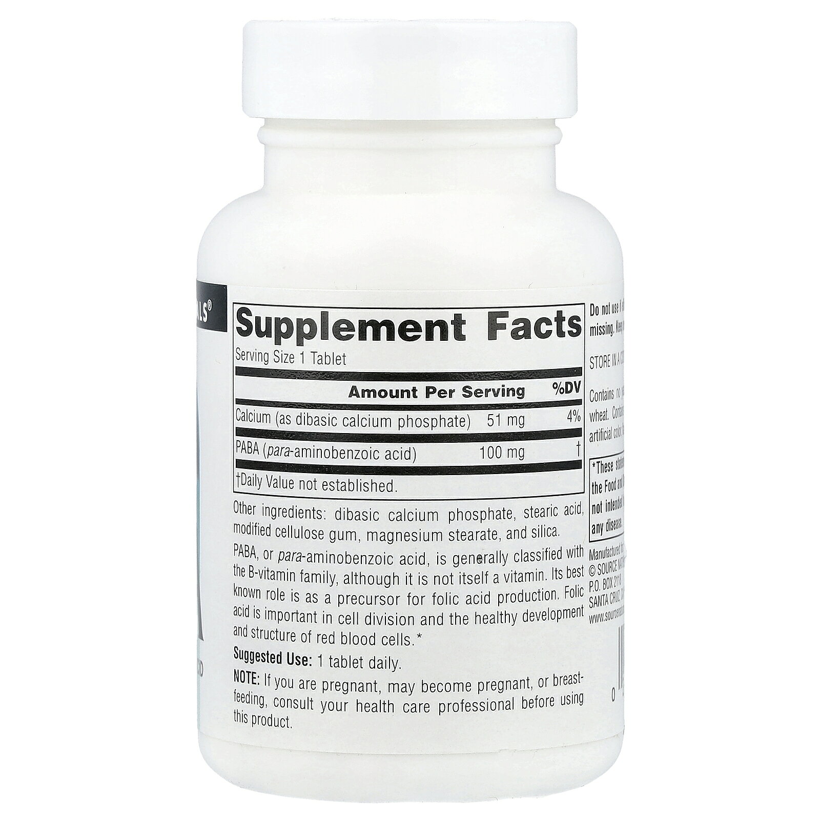 Source Naturals PABA 【 iHerb アイハーブ 公式 】 ソースナチュラルズ パラアミノ安息香酸 サプリ サプリメント タブレット 100mg 250粒 iherb-official-10010237 iHerb サンプル画像2
