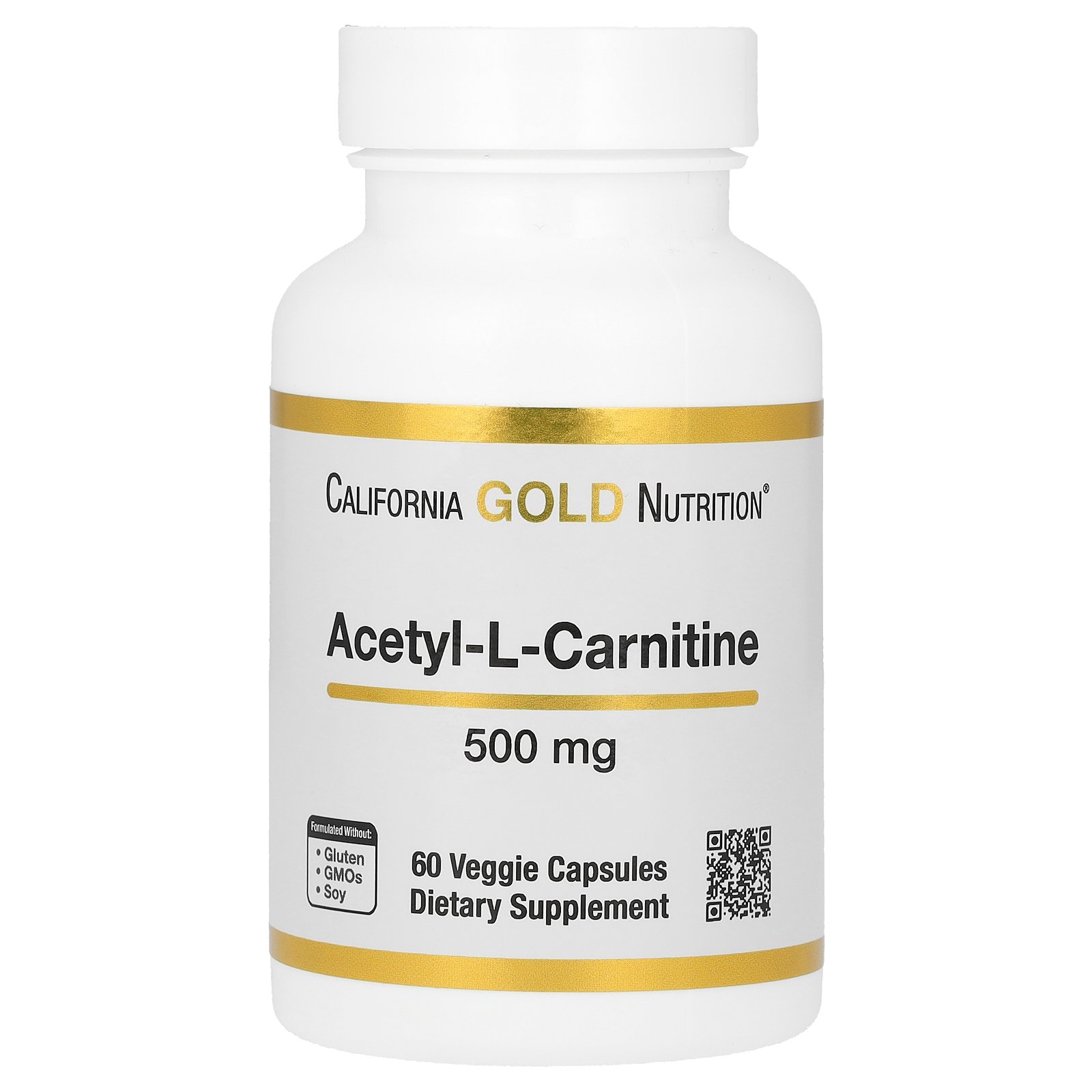 California Gold Nutrition アセチル-L-カルニチン 【 iHerb アイハーブ 公式 】 カリフォルニア ゴールド ニュートリション CGN L-カルニチン カルニチン アミノ酸 サプリメント サプリ ベジカプセル 500mg 60粒