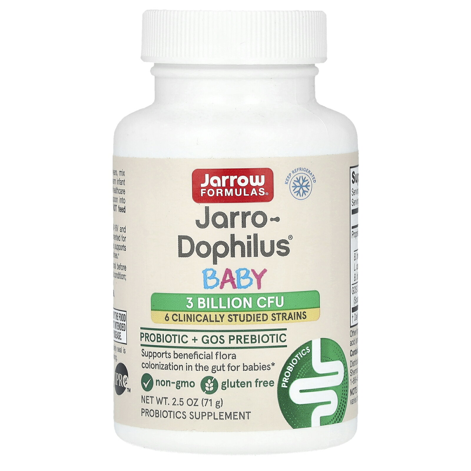 製品仕様 商品名 Jarrow Formulas ジャロードフィルス 赤ちゃん用 【 iHerb アイハーブ 公式 】 ジャロウフォーミュラズ プロバイオティクス ビフィズス菌 乳酸菌 GOS オリゴ糖 ベビー サプリ パウダー 粉末 71g 商品説明 - 名称 乳酸菌含有食品 原材料 プロバイオティクスブレンド（ビフィドバクテリウムブレーベM-16V、ビフィドバクテリウムロンガムBB536、ビフィドバクテリウムラクチスBI-04、ビフィドバクテリウムビフィダムBb-02、ラクトバチルスカゼイR0215、ラクトバチルスラムノーススLr-32）、GOSコンプレックス（ガラクトオリゴ糖）、タピオカ澱粉、ビタミンC本製品には乳製品と大豆が含まれています。小麦、グルテン、卵、魚、貝類、ピーナッツ、木の実は使用されていません。 内容量 71g 賞味期限 パッケージに記載 保存方法 冷蔵保存してください。 商品区分 健康食品（海外製） 生産国 アメリカ 製造者 Jarrow Formulas, Inc.15233 Ventura Blvd.,Floor 9, Sherman Oaks, 91403 USA 輸入者 本商品は個人輸入商品のため、購入者の方が輸入者となります。 広告文責 iHerb19516163600