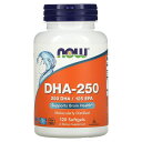 NOW Foods DHA-250 【 iHerb アイハーブ 公式 】 ナウフーズ オメガ3 オメガ3脂肪酸 フィッシュオイル DHA EPA ドコサヘキサエ...
