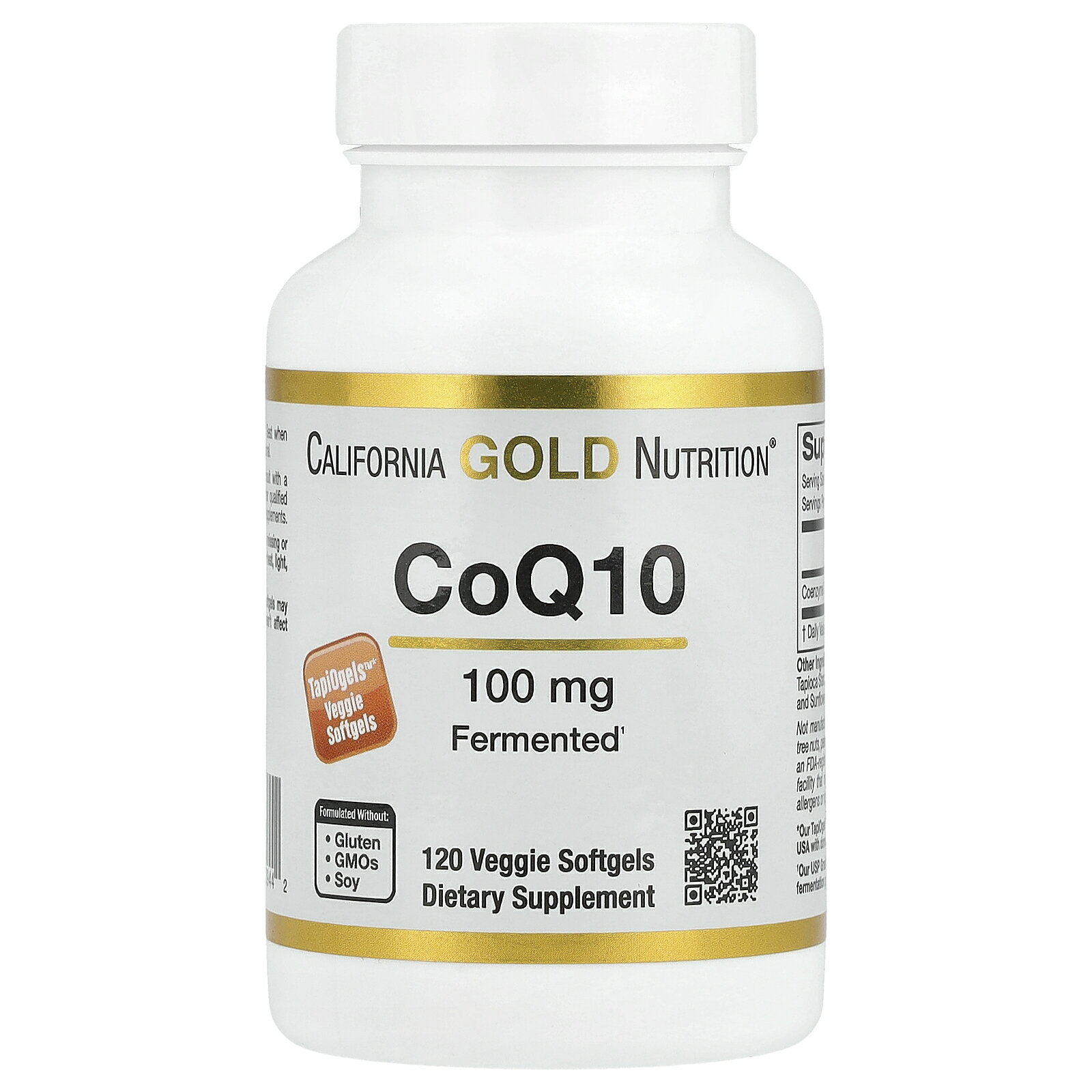 California Gold Nutrition コエンザイムQ10  カリフォルニア ゴールド ニュートリション CGN CoQ10 ユビキノン サプリメント サプリ 植物性ソフトジェル 100mg 120粒