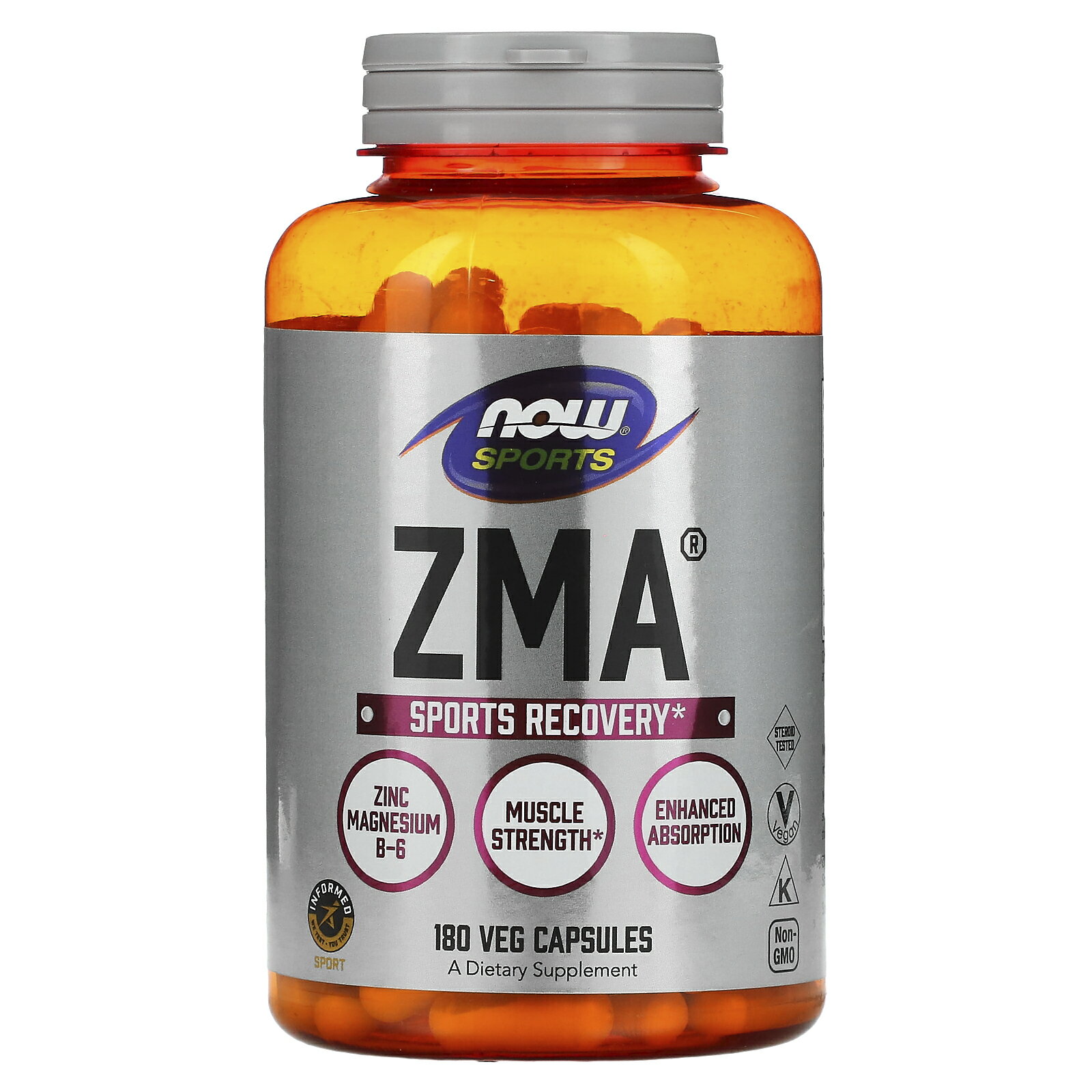 NOW Foods ZMA 【 iHerb アイハーブ 公式 】 ナウフーズ ナウスポーツ ビタミンB6 マグネシウム 亜鉛 ピリドキシン塩酸塩 アスパラギン..