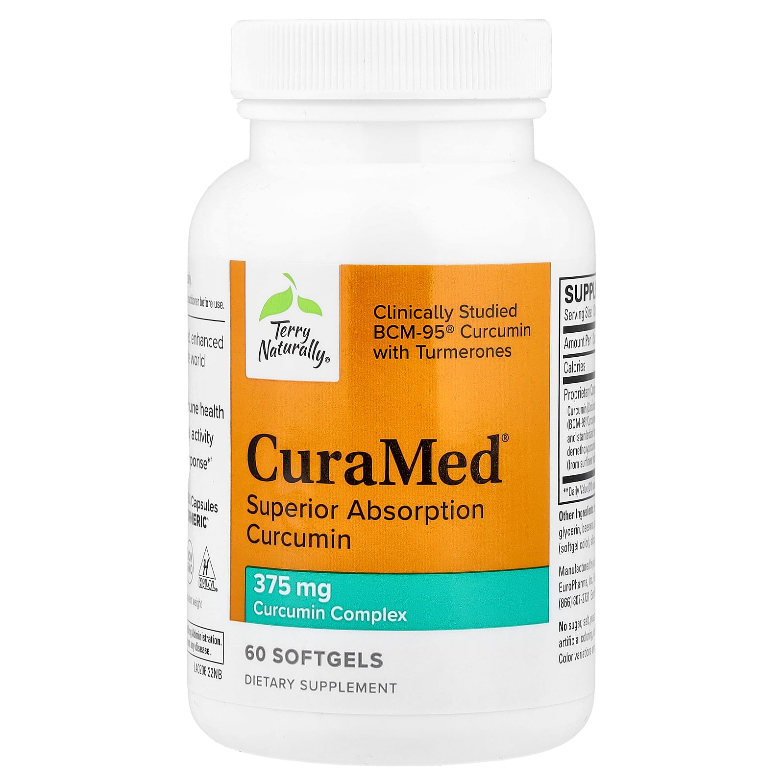 Terry Naturally キュラメッド 【 iHerb アイハーブ 公式 】 テリーナチュラリー CuraMed ターメリック クルクミン クルクミノイド ウコン ウコン根 エキス サプリメント サプリ ソフトジェル 375mg 60粒 iherb-official-10008444 iHerb サンプル画像3