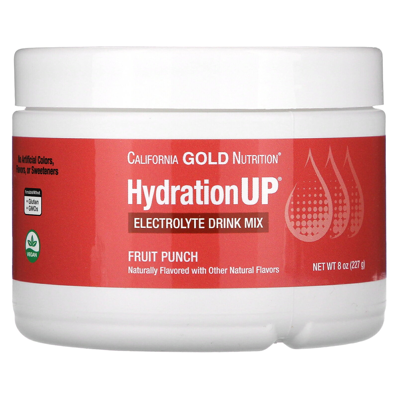 California Gold Nutrition ハイドレーションアップ  カリフォルニア ゴールド ニュートリション CGN ドリンクパウダー 電解質 ドリンクミックス サプリ パウダー フルーツパンチ 227g