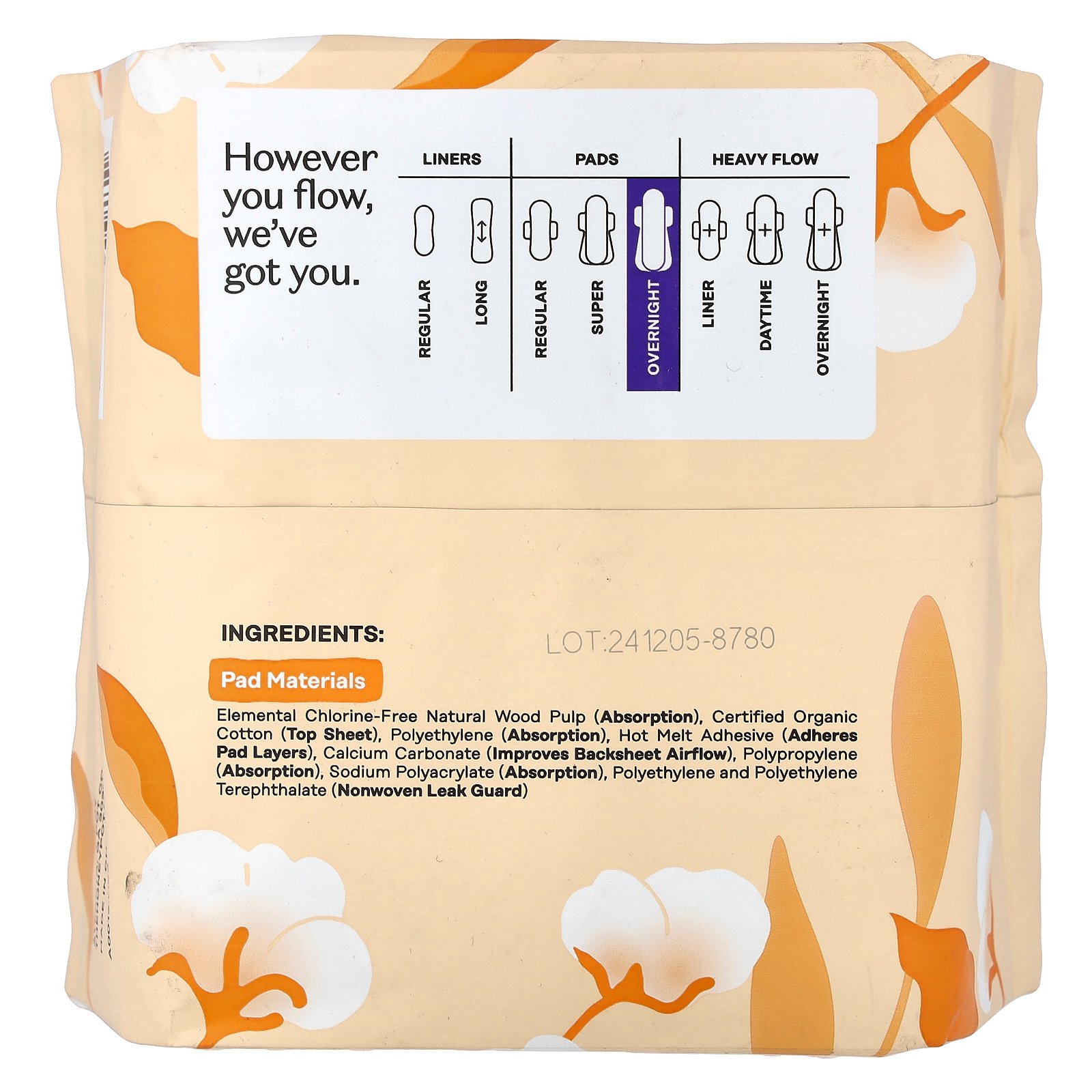 The Honey Pot Company 生理用 ナプキン 【 iHerb アイハーブ 公式 】 ザ ハニーポットカンパニー 生理用品 ノンハーバル 植物性 オーガニック 有機 コットン 夜用 羽つき 12個 iherb-official-10009456 iHerb サンプル画像2