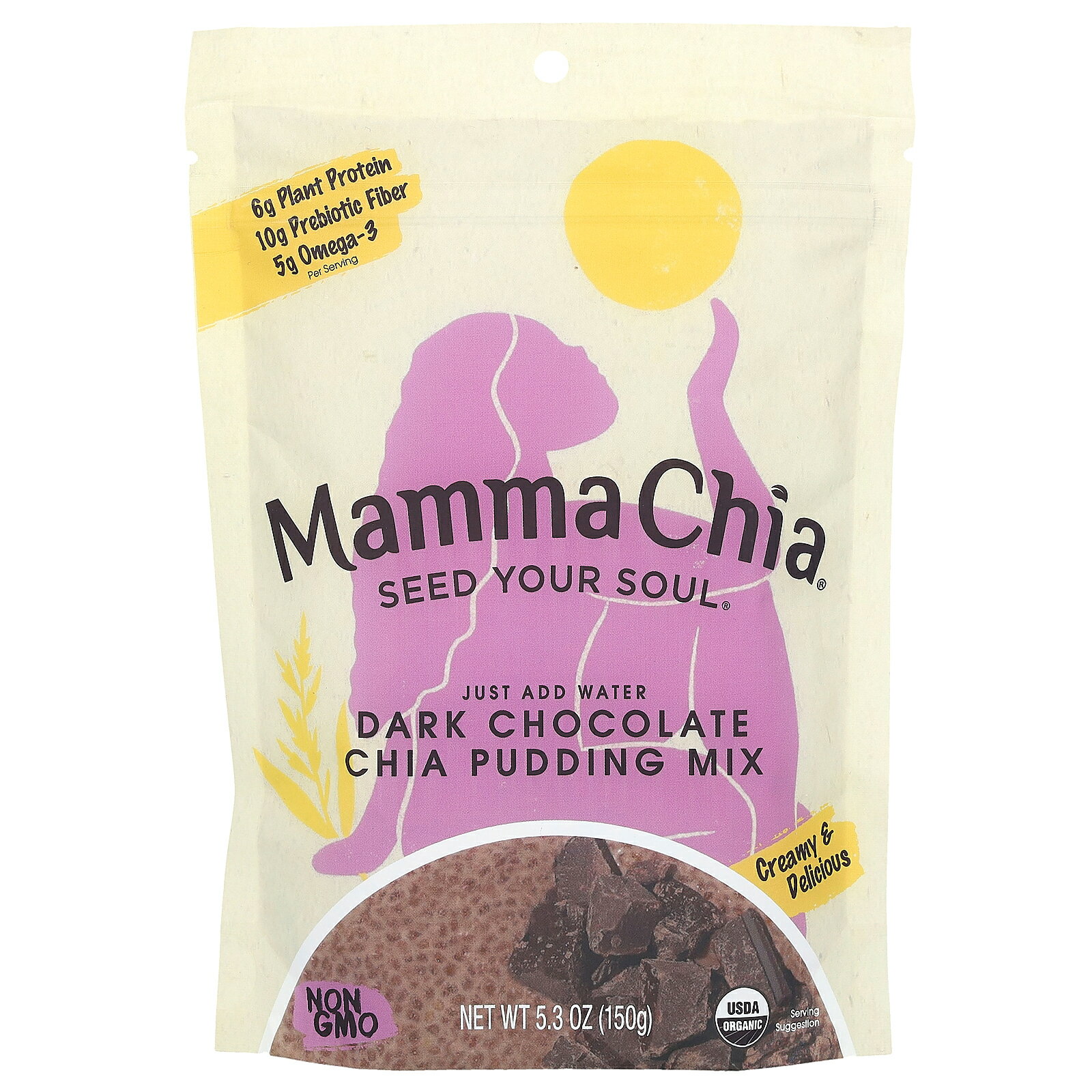 楽天iHerbMamma Chia チアプリン ミックス オーガニック 【 iHerb アイハーブ 公式 】 マンマチア 有機 チアシードプリン チアプディング チアシード ココナッツ オーツ スイーツ おやつ スナック ダークチョコレート 150g