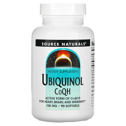 Source Naturals ユビキノール コエンザイムQH 【 iHerb アイハーブ 公式 】 ソースナチュラルズ コエンザイム CoQ10 サプリ サプリメント ソフトジェル 100mg 90粒