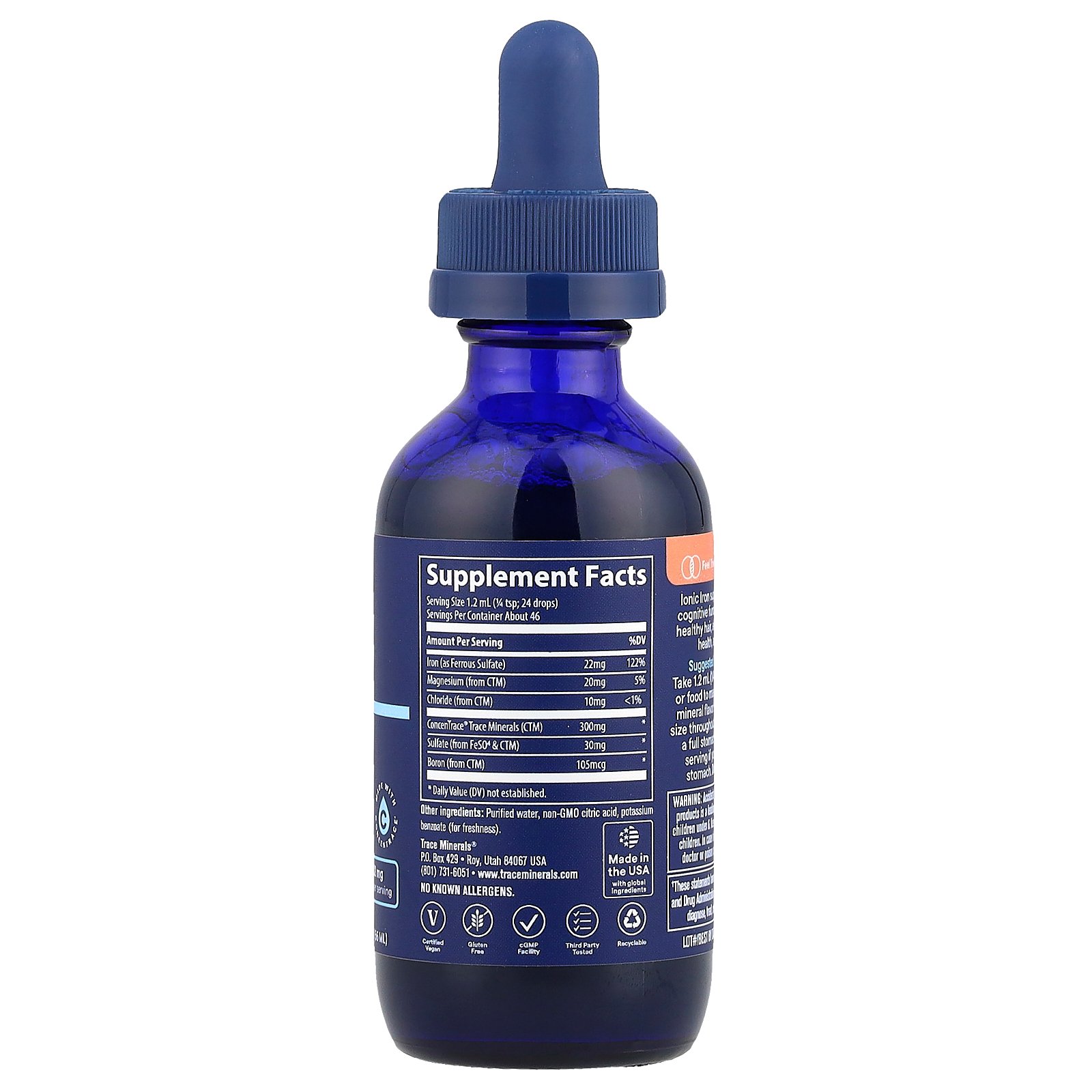 Trace Minerals イオニック 鉄 【 iHerb アイハーブ 公式 】 トレースミネラルリサーチ イオン鉄 ミネラル 微量ミネラル トレースミネラル サプリメント サプリ リキッド 液体 22mg 59ml iherb-official-10010600 iHerb サンプル画像2