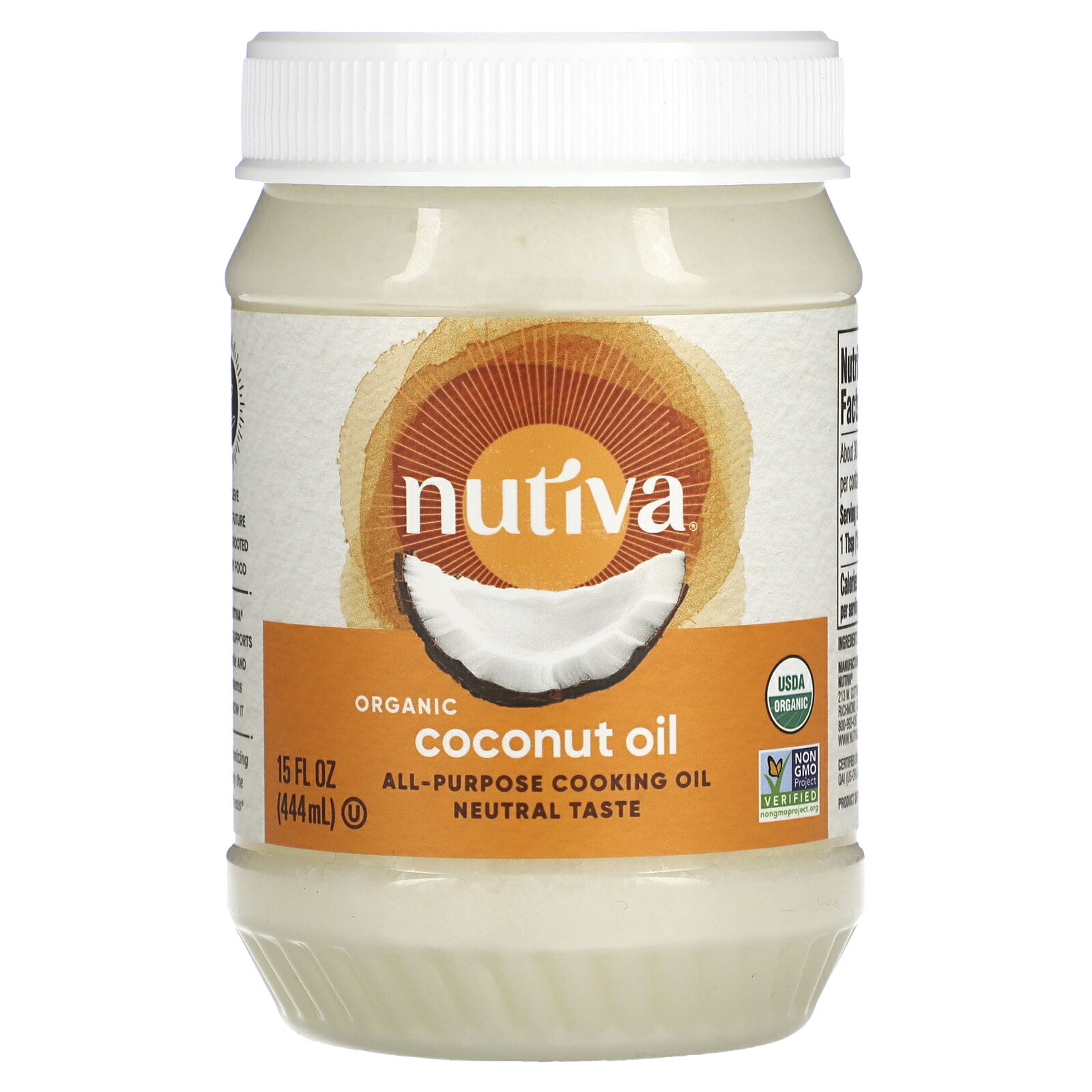 Nutiva ココナッツオイル オーガニック  ヌティバ 有機 精製 ココナッツ ヤシ 椰子 オイル 油 調理オイル 444ml