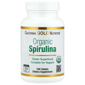 【POINT20倍★11/1 0:00〜23:59限定】California Gold Nutrition スピルリナ オーガニック 【 iHerb アイハーブ 公式 】 カリフォルニア ゴールド ニュートリション CGN 有機 藍藻 藻類 グリーン スーパーフード サプリ タブレット 500mg 240粒