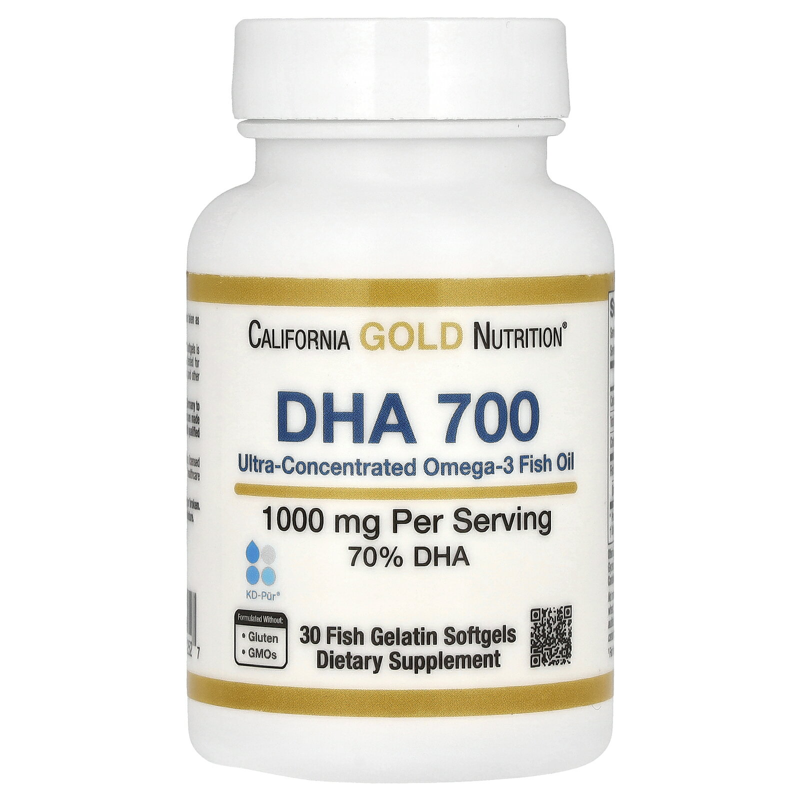 California Gold Nutrition DHA 700  カリフォルニア ゴールド ニュートリション CGN オメガ3 フィッシュオイル ドコサヘキサエン酸 サプリ 魚ゼラチン ソフトジェル 1,000mg 30粒