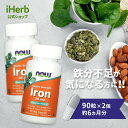 NOW Foods 鉄 2個セット 【 iHerb アイハーブ 公式 】 ナウフーズ サプリメント サプリ 鉄分 アイアン フェロケル鉄 ビスグリシン酸鉄 成分...