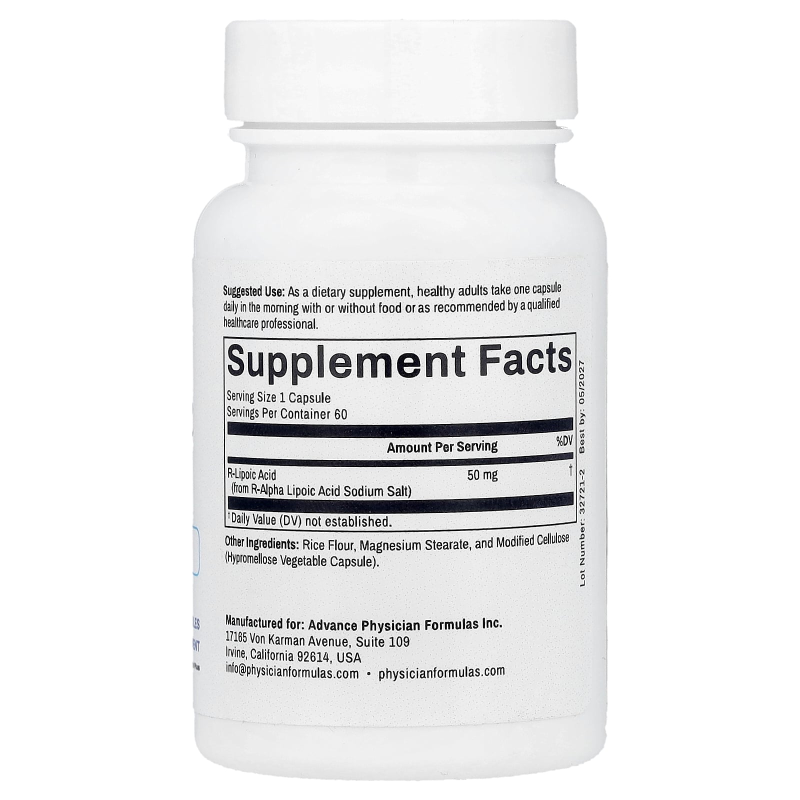 Advance Physician Formulas R-リポ酸 【 iHerb アイハーブ 公式 】 アドバンスフィジシャン フォーミュラ R-ALA アールリポ酸 リポ酸 サプリメント サプリ ベジカプセル 50mg 60粒 iherb-official-10008864 iHerb サンプル画像2
