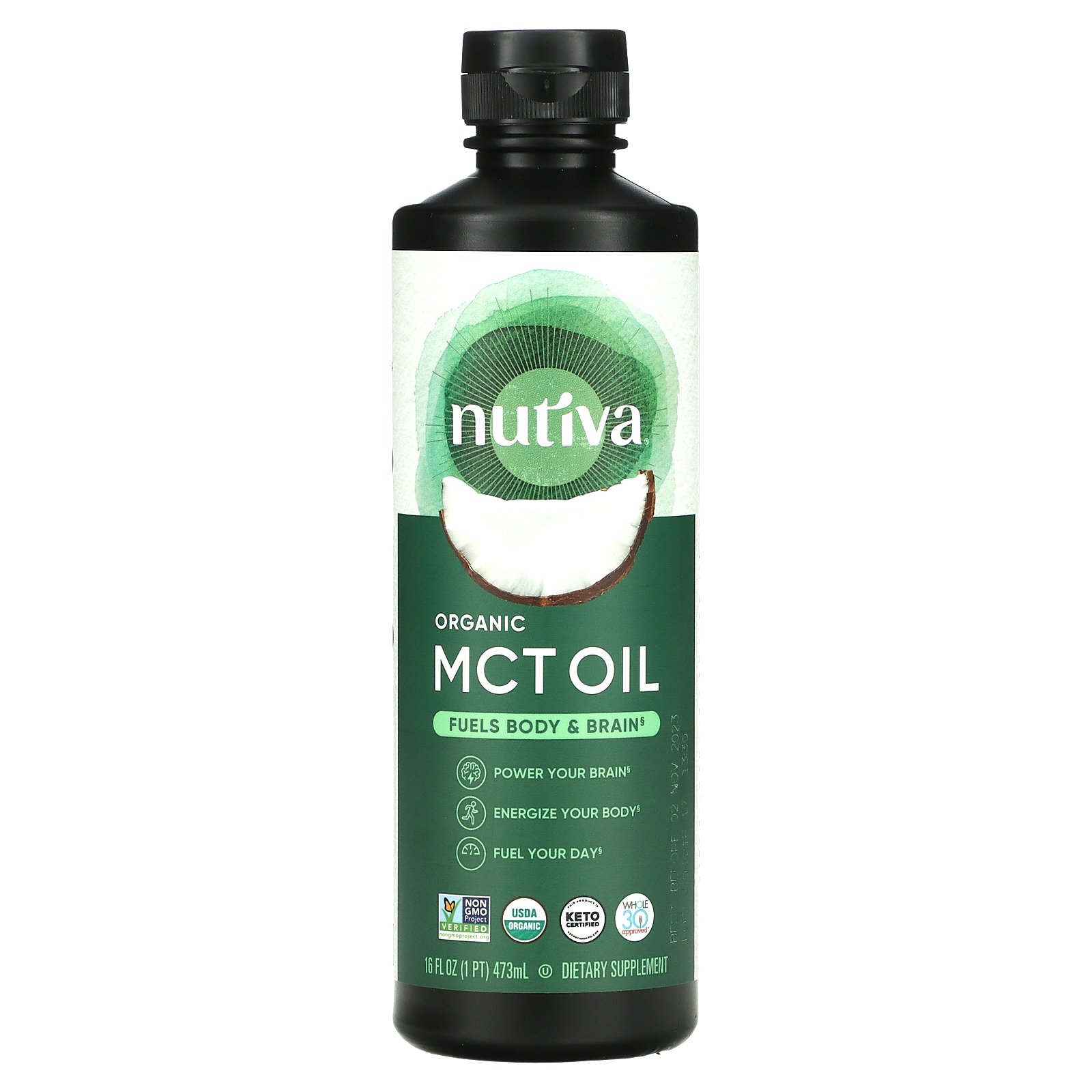 Nutiva MCTオイル オーガニック  ヌティバ 有機 MCT ココナッツ オイル 油 中鎖脂肪酸 トリグリセリド サプリメント サプリ リキッド リキッド 液体 無香料 473ml