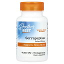【POINT20倍★7/15 0:00~23:59限定】Doctor's Best セラペプターゼ 【 iHerb アイハーブ 公式 】 ドクターズベスト セラチオ セラチア ペプチダーゼ 酵素 セラテリック Serrateric サプリメント サプリ 遅延放出型 ベジカプセル 40,000SPU 90粒