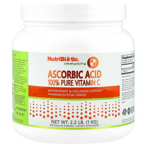 【POINT20倍★11/18 0:00〜11/27 1:59】NutriBiotic アスコルビン酸 100% ピュア ビタミンC 【 iHerb アイハーブ 公式 】 ニュートリバイオティック イミュニティ ビタミン C ビタミン類 ビタミンサプリ サプリ クリスタライン パウダー 結晶性粉末 1kg