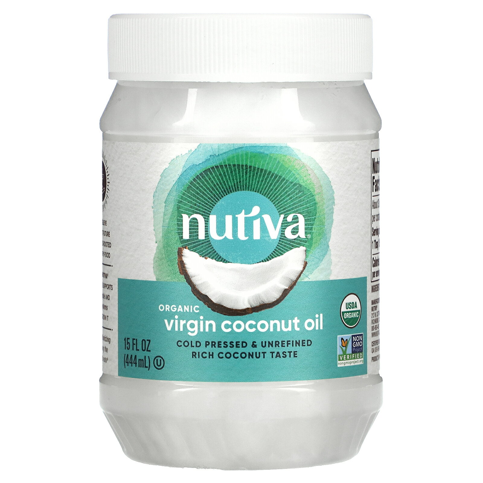 Nutiva バージン ココナッツオイル オーガニック  ヌティバ 有機 未精製 ココナッツ ヤシ 椰子 オイル 油 コールドプレス 低温圧搾 調理オイル 444ml