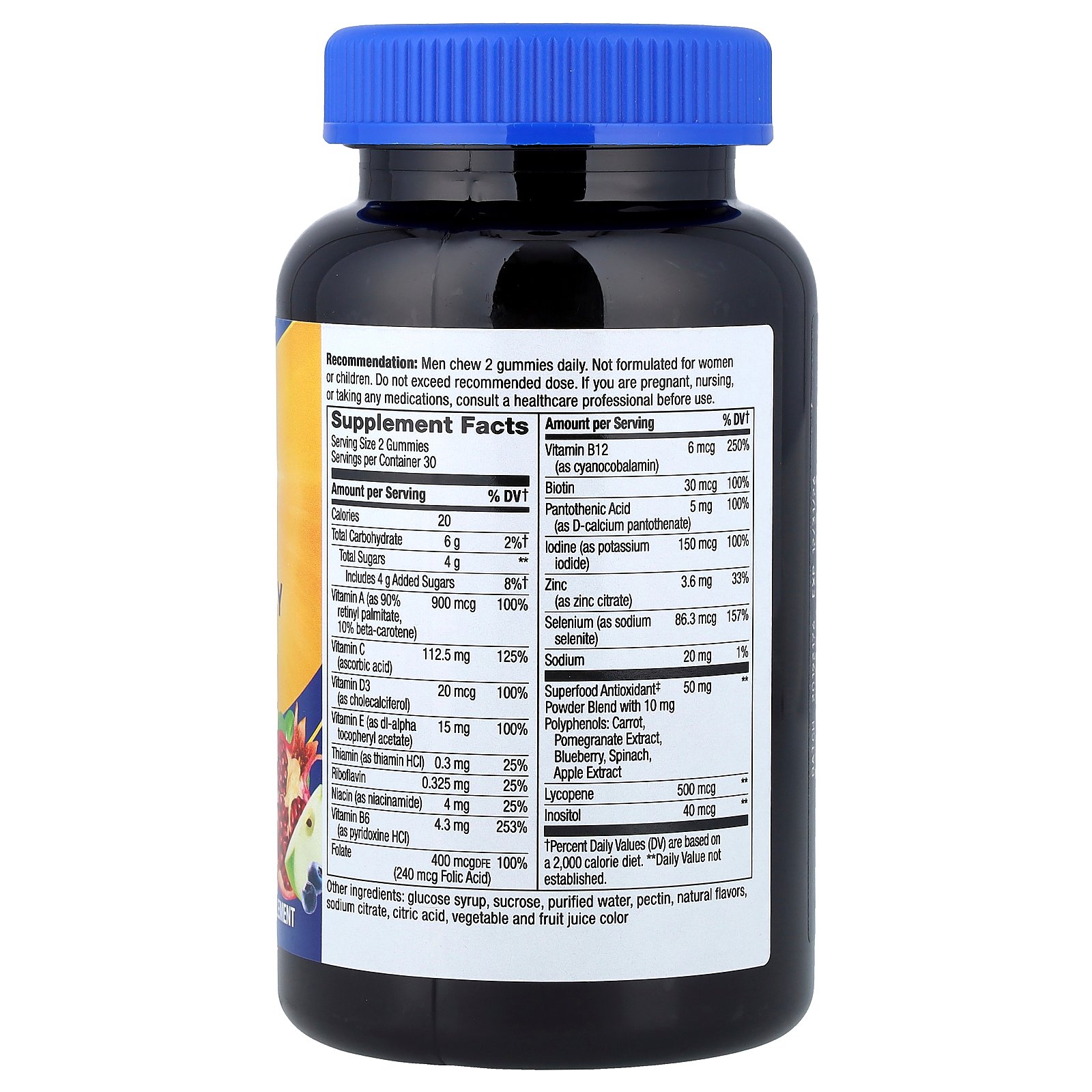 Nature's Way アライブ！ マルチビタミン グミ 男性向け 【 iHerb アイハーブ 公式 】 ネイチャーズウェイ Alive! メンズ ビタミン A B C D E 野菜 果物 リコピン イノシトール サプリ フルーツ味 60粒 iherb-official-10021466 iHerb サンプル画像2