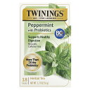 Twinings ペパーミント プロバイオティクス 配合 【 iHerb アイハーブ 公式 】 トワイニング ミント スペアミント フェンネル 乳酸菌 ハーブテ...