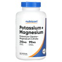 Nutricost カリウム + マグネシウム 【 iHerb アイハーブ 公式 】 ニュートリコスト クエン酸カリウム クエン酸マグネシウム ミネラル サプリ...