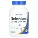 Nutricost セレン 【 iHerb アイハーブ 公式 】 ニュートリコスト セレニウム ミネラル サプリメント サプリ カプセル 200mcg 240粒