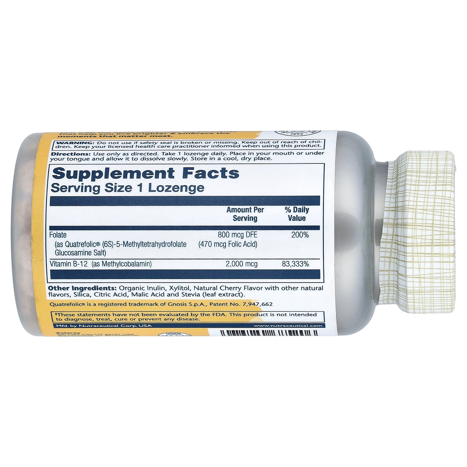 Solaray メチル B-12 葉酸 【 iHerb アイハーブ 公式 】 ソラレー ビタミンB12 ビタミンB ビタミン B12 B メチルコバラミン ビタミン類 ビタミンサプリ サプリメント サプリ トローチ ロゼンジ 天然チェリー味 60粒 iherb-official-10022495 iHerb サンプル画像2