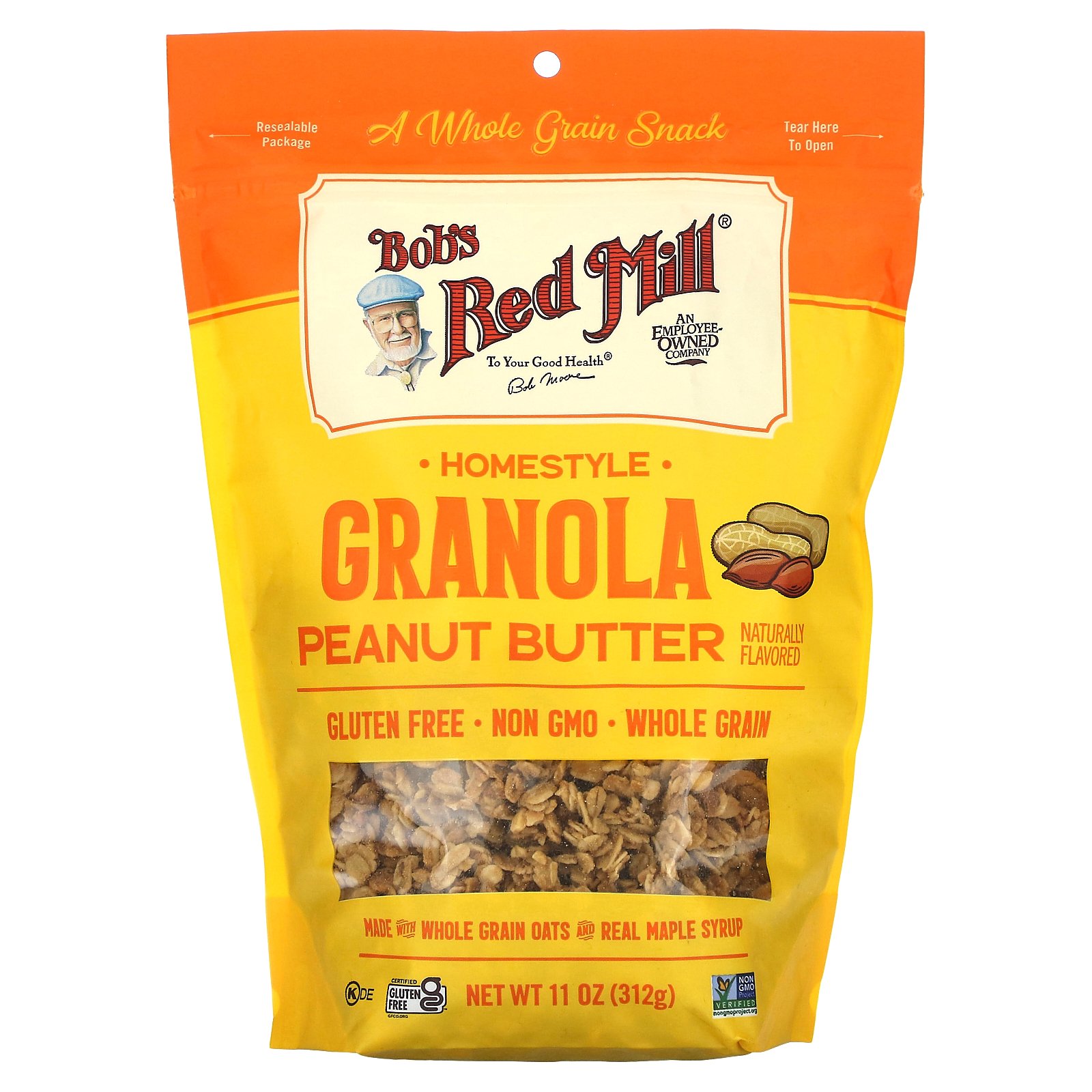 Bob's Red Mill ホームスタイル グラノーラ 【 iHerb アイハーブ 公式 】 ボブズレッドミル シリアル 全粒オーツ麦 メープルシロップ ピーナッツバター 312gのサムネイル