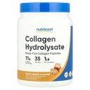 Nutricost コラーゲン ハイドロリセート 【 iHerb アイハーブ 公式 】 ニュートリコスト コラーゲンペプチド 加水分解コラーゲン 牛由来 グラスフェッド 牧草飼育 サプリ パウダー 粉末 塩キャラメル味 454g