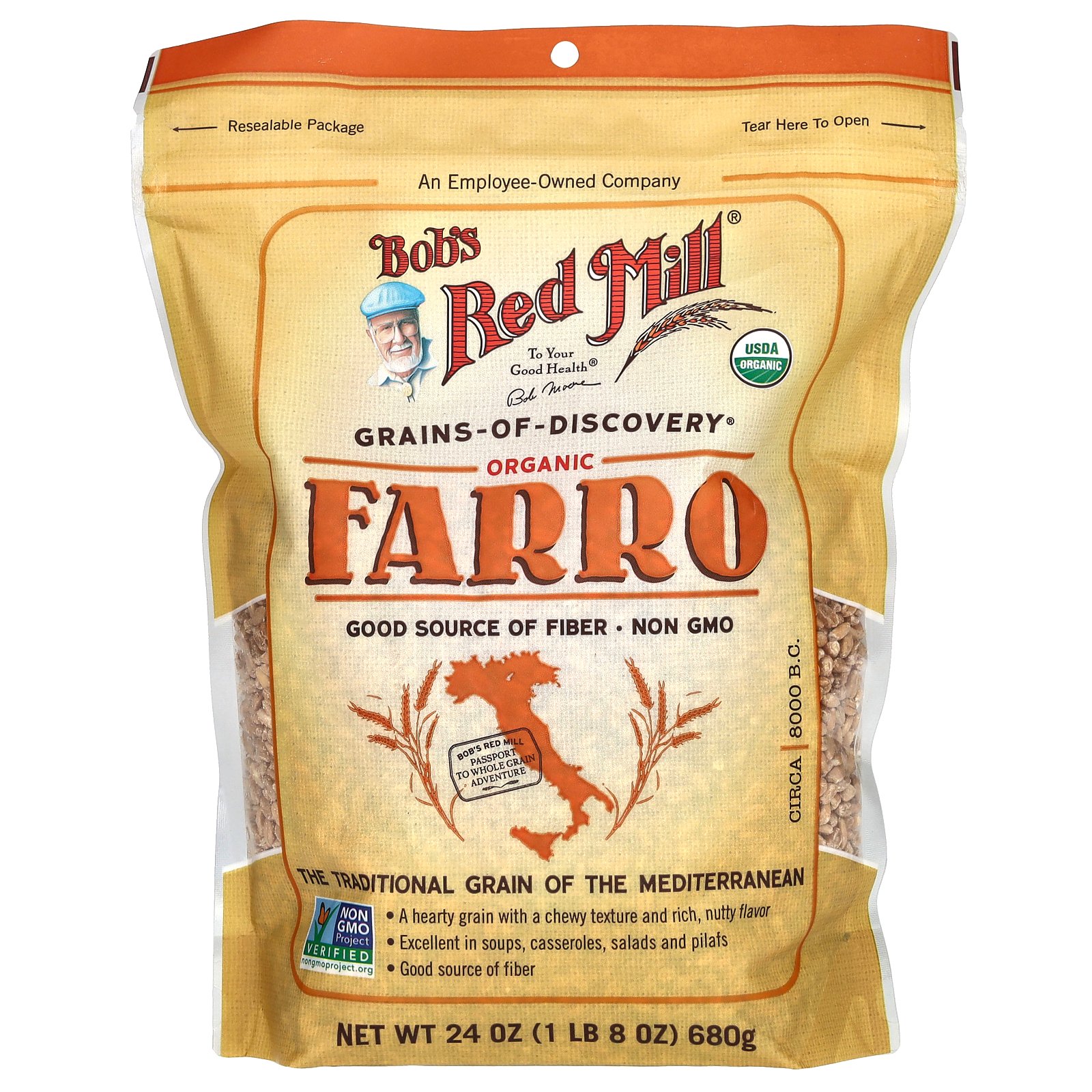 Bob's Red Mill ファッロ オーガニック 【 iHerb アイハーブ 公式 】 ボブズレッドミル 有機 Farro 小麦 穀物 食物繊維 680g