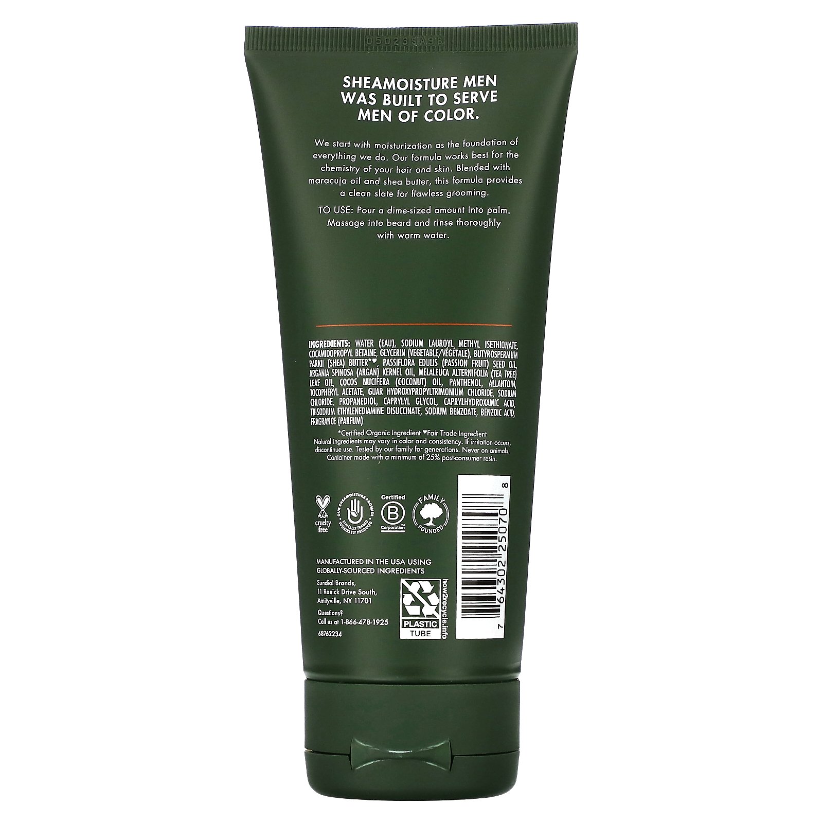 【POINT20倍★6/30 0:00〜7/1 23:59】SheaMoisture ビアード ウォッシュ 男性向け 【 iHerb アイハーブ 公式 】 シアモイスチャー メン フェイスウォッシュ 洗顔料 洗顔剤 パッションフルーツ マラクジャオイル & シアバター 177ml