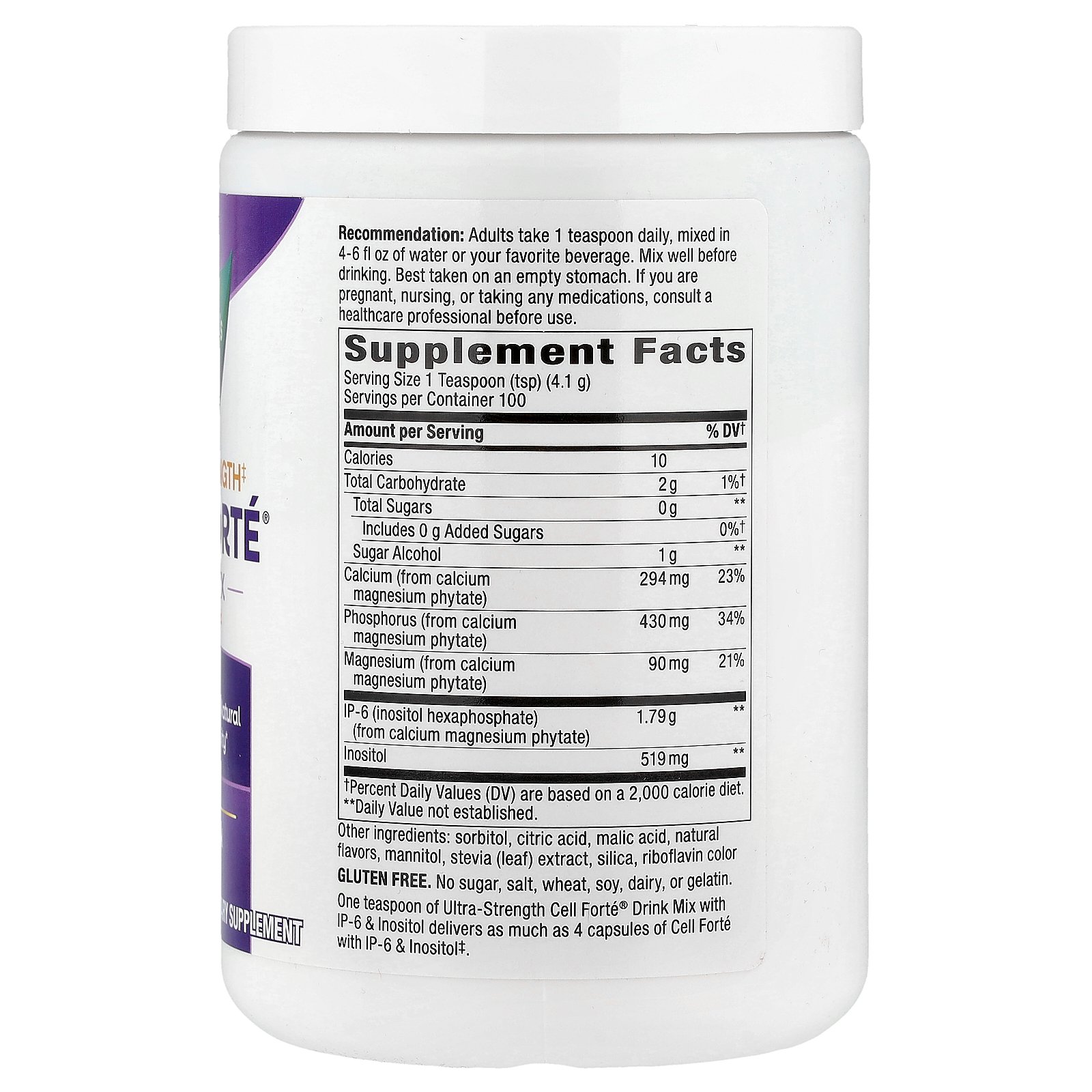 Nature's Way セルフォーテ IP-6 & イノシトール 【 iHerb アイハーブ 公式 】 ネイチャーズウェイ イノシトール6リン酸 フィチン酸 カルシウム サプリ ウルトラストレングス パウダー 粉末 シトラス味 414g iherb-official-10021417 iHerb サンプル画像2