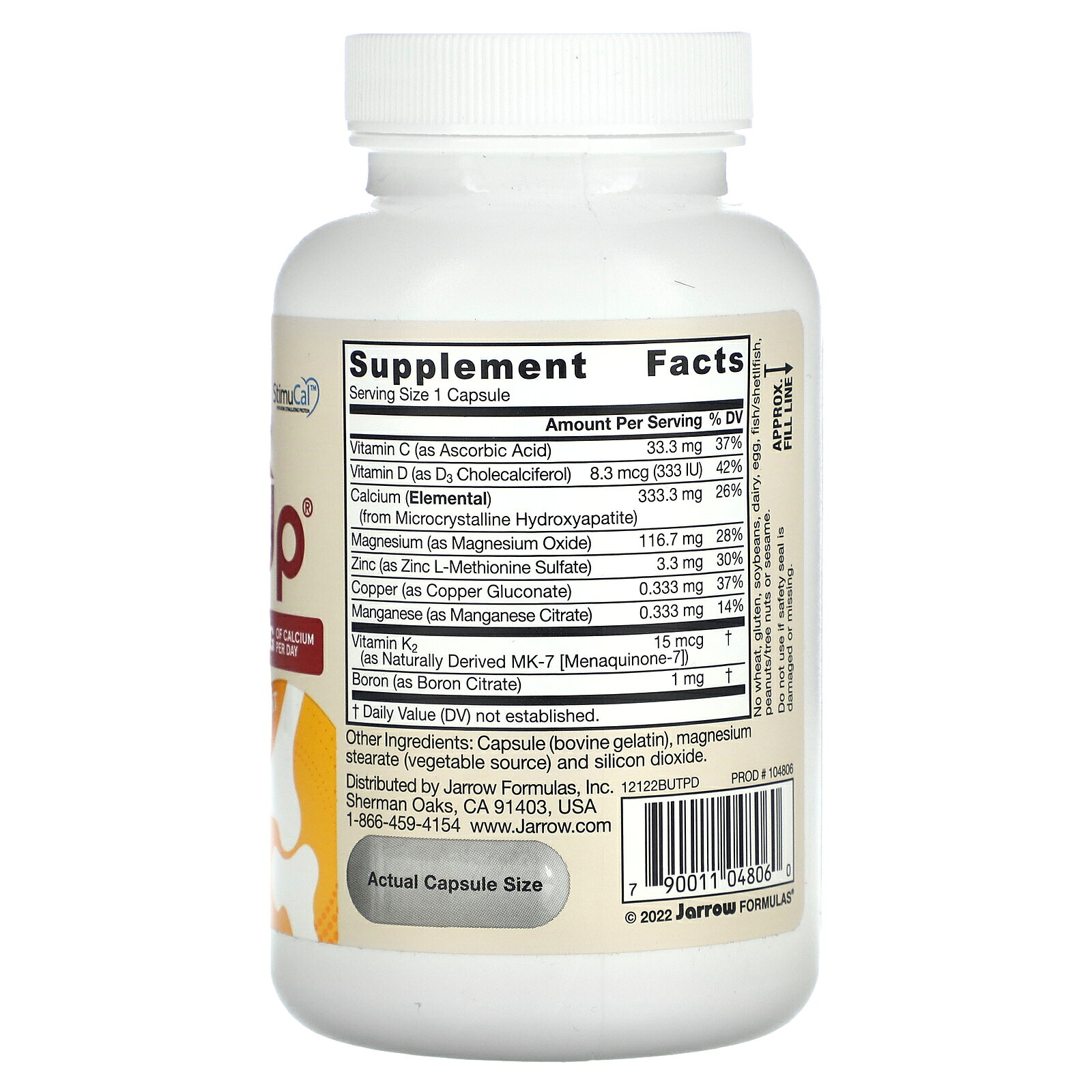 Jarrow Formulas ボーンアップ スリーパーデイ 【 iHerb アイハーブ 公式 】 ジャロウフォーミュラズ カルシウム 微結晶性ヒドロキシアパタイト ビタミン ミネラル ビタミンK2 サプリメント サプリ カプセル 90粒 iherb-official-10021372 iHerb サンプル画像2