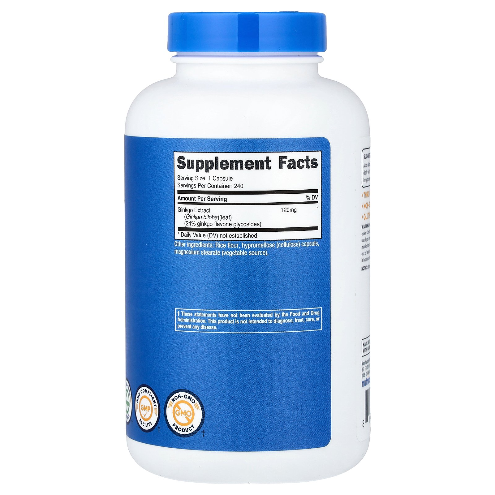 Nutricost ギンコビロバ 【 iHerb アイハーブ 公式 】 ニュートリコスト イチョウエキス イチョウ いちょう 銀杏 イチョウ葉 ギンコ エキス フラボノイド サプリメント サプリ カプセル 120mg 240粒 iherb-official-10019937 iHerb サンプル画像2