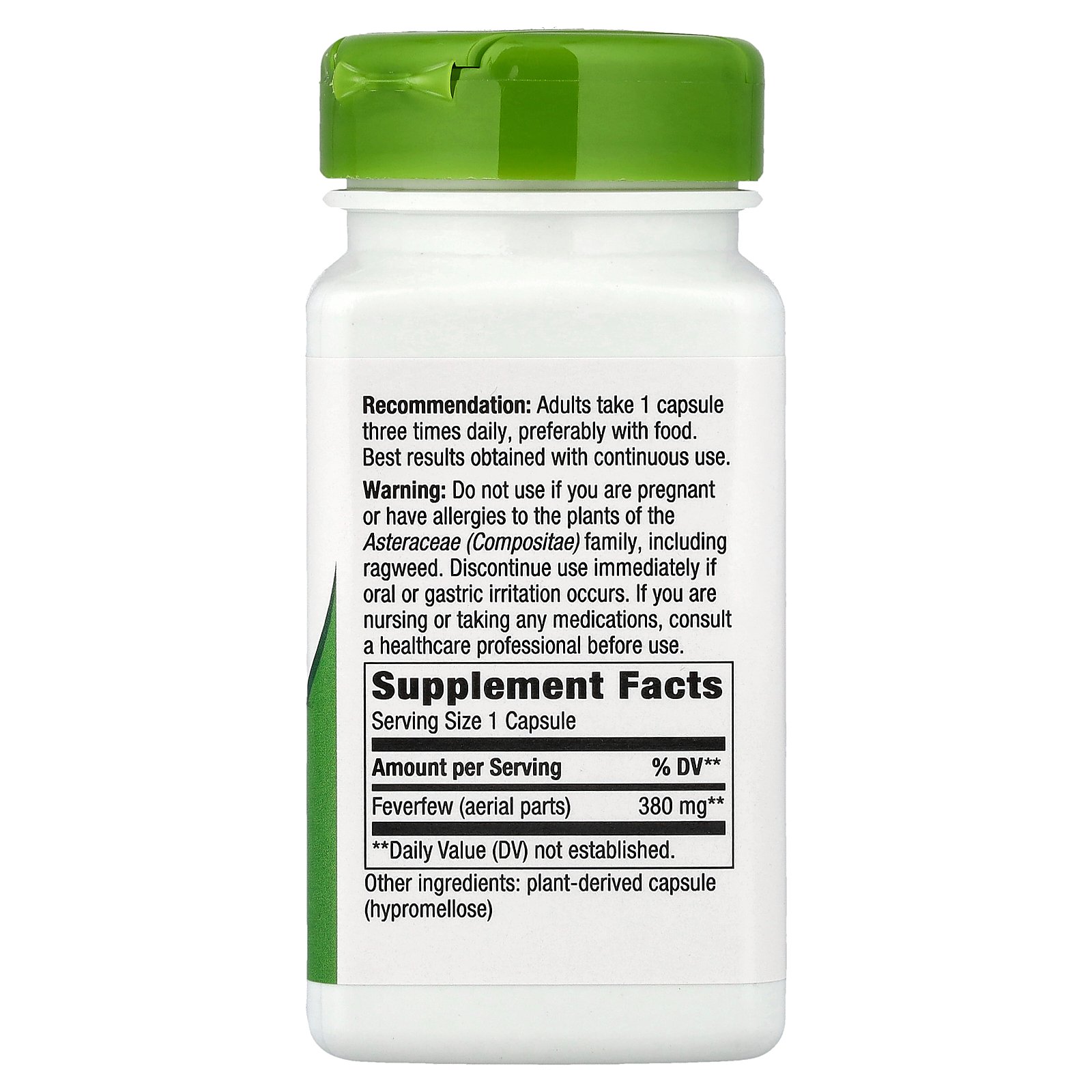 Nature's Way フィーバーフュー ハーブ 【 iHerb アイハーブ 公式 】 ネイチャーズウェイ ナツシロギク サプリメント サプリ ヴィーガンカプセル 380mg 100粒 iherb-official-10001748 iHerb サンプル画像3