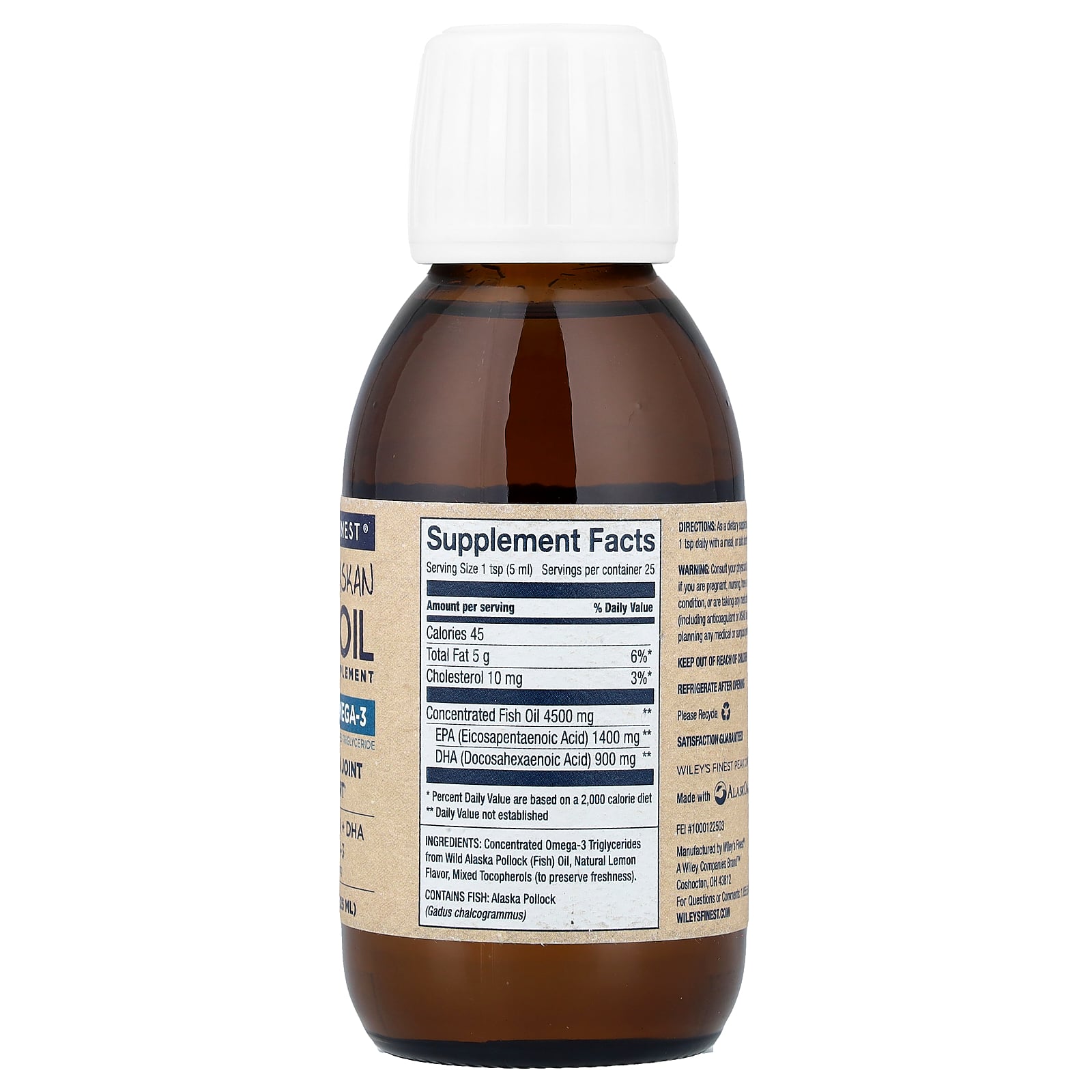 Wiley's Finest フィッシュオイル ピーク オメガ3 【 iHerb アイハーブ 公式 】 ワイリーズファイネスト ワイルド アラスカン アラスカ産 天然 脂肪酸 DHA EPA サプリ リキッド 液体 天然レモン味 2,300mg 125ml iherb-official-10008532 iHerb サンプル画像2