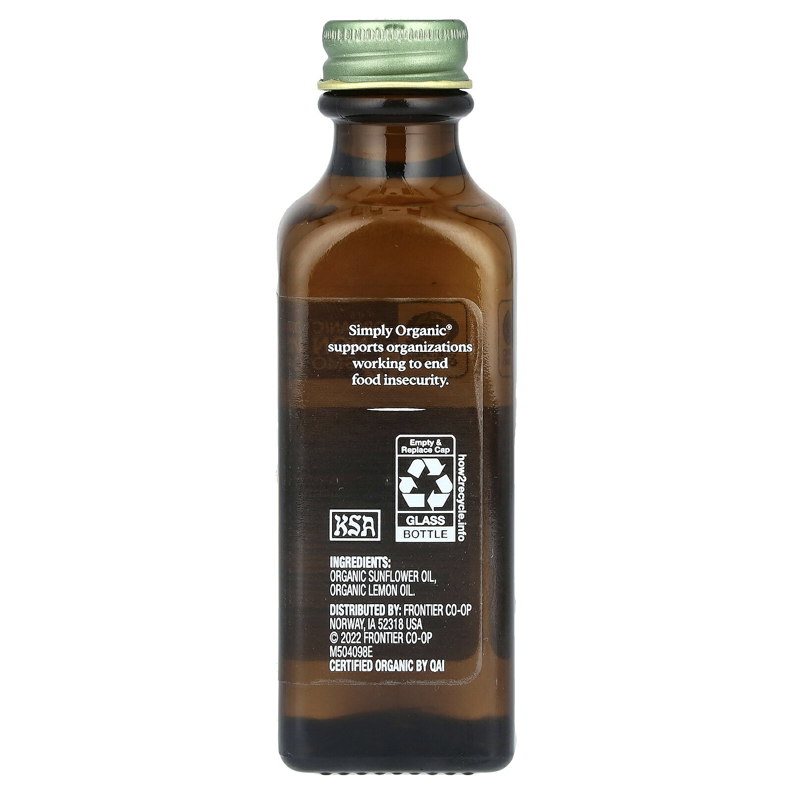 iHerbのSimply Organic レモン フレーバー オーガニック 【 iHerb アイハーブ 公式 】 シンプルオーガニック 香料 レモンエッセンス 59 ml｜アングル3