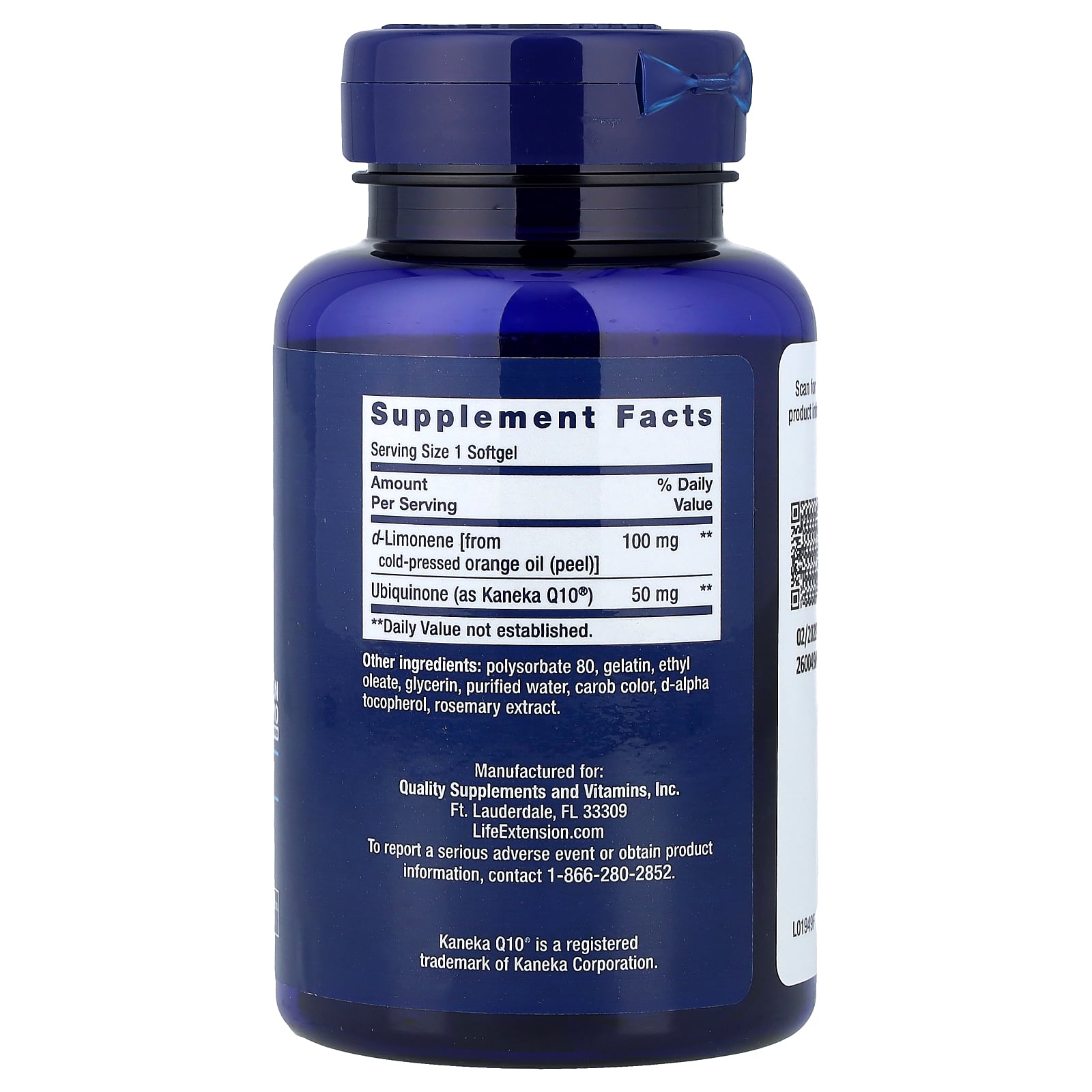 Life Extension スーパー アブソーバブル CoQ10 【 iHerb アイハーブ 公式 】 ライフエクステンション コエンザイムQ10 ユビキノン カネカ Q10 D-リモネン サプリメント サプリ ソフトジェル 50mg 60粒 iherb-official-10012495 iHerb サンプル画像2