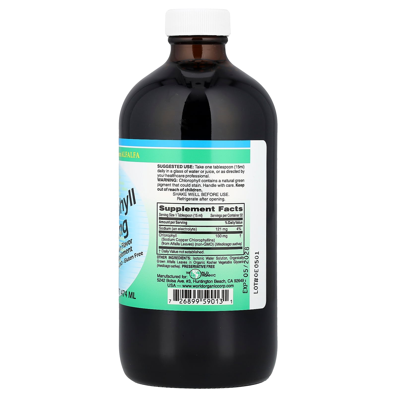 【7,000円以上購入で20%OFFクーポン★9/19 20:00~9/24 01:59】World Organic クロロフィル 【 iHerb アイハーブ 公式 】 ワールドオーガニック 銅クロロフィリンナトリウム アルファルファ スーパーフード スーパーグリーン サプリ リキッド 液体 100mg 474ml iherb-official-10008555 iHerb サンプル画像2