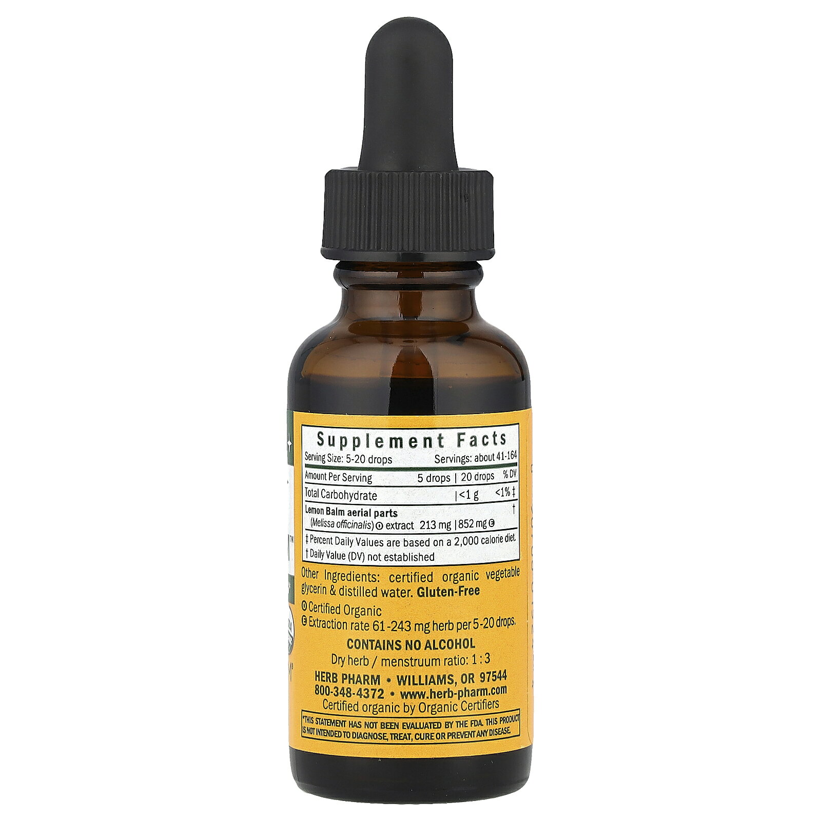 Herb Pharm レモンバーム カーム オーガニック 子供用 【 iHerb アイハーブ 公式 】 ハーブファーム キッズ 有機 メリッサ エキス ハーブ サプリメント サプリ ノンアルコール アルコール不使用 リキッド 液体 30ml iherb-official-10008336 iHerb サンプル画像2