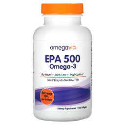 【5/5限定★POINT最大20倍】OmegaVia EPA500 【 iHerb アイハーブ 公式 】 オメガヴィア EPA オメガ3 フィッシュオイル エイコサペンタエン酸 サプリメント サプリ ソフトジェル 500mg 120粒