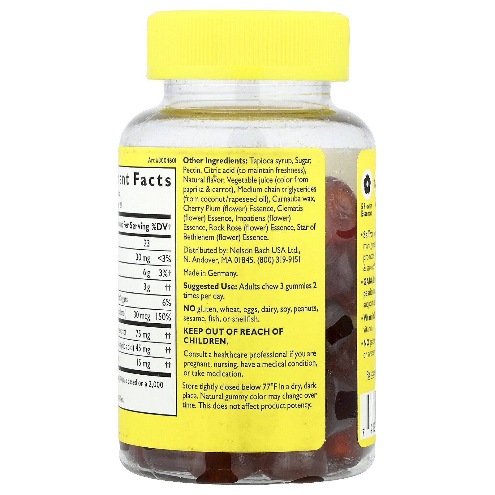 【iHerb30周年特別20%OFFクーポン】Bach レスキュープラス グミ 【 iHerb アイハーブ 公式 】 バッチ パッションフラワー ギャバ サフラン ビタミンD サプリメント サプリ ヴィーガングミ 60粒 iherb-official-10022743 iHerb サンプル画像3