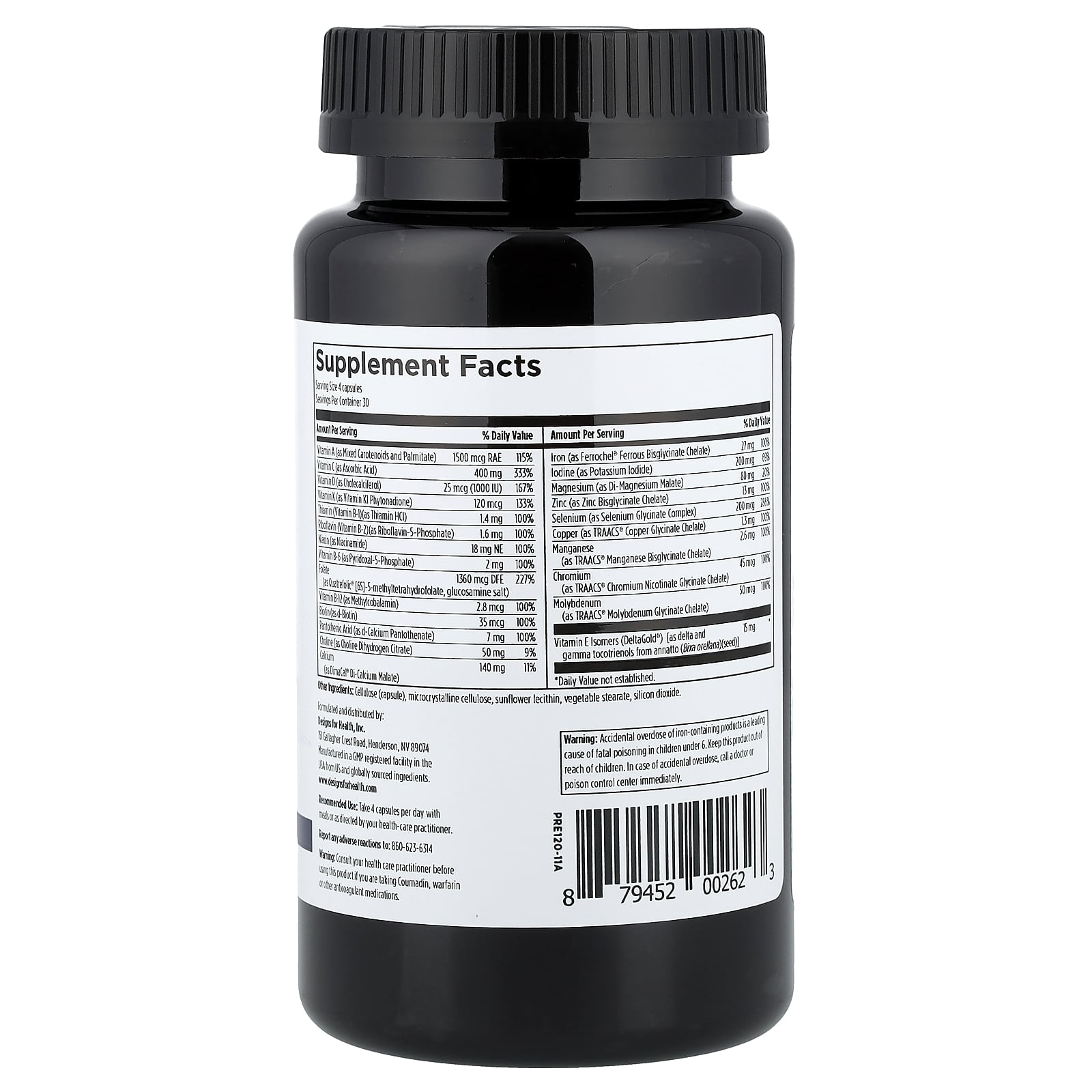 Designs For Health プリネイタル プロ 【 iHerb アイハーブ 公式 】 デザインズフォーヘルス ビタミン A B C D K 葉酸 マルチビタミン マルチミネラル ミネラル 妊娠 妊婦 サプリメント サプリ ベジカプセル 120粒 iherb-official-10023148 iHerb サンプル画像2