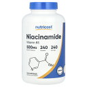 【POINT20倍★9/25 0:00~23:59限定】Nutricost ナイアシンアミド 【 iHerb アイハーブ 公式 】 ニュートリコスト ナイアシン ビタミンB3 ビタミンB ビタミン B ビタミンB群 ビタミン類 ビタミンサプリ サプリメント サプリ カプセル 500mg 240粒