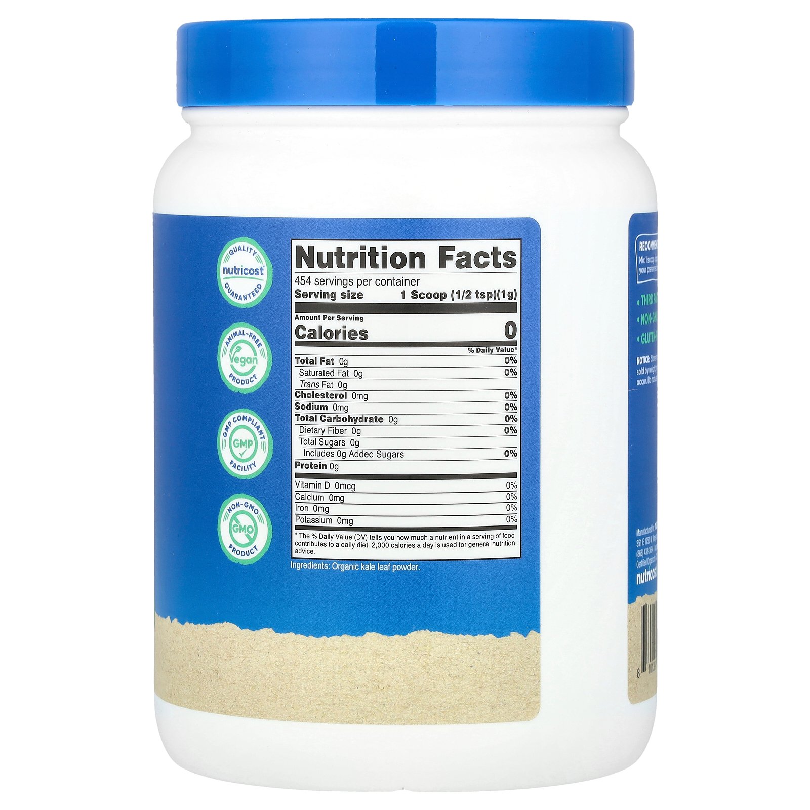 Nutricost ケール パウダー オーガニック 【 iHerb アイハーブ 公式 】 ニュートリコスト 有機 スーパーグリーン スーパーフード サプリメント サプリ 粉末 アンフレーバード プレーン 無香料 454g iherb-official-10023031 iHerb サンプル画像2