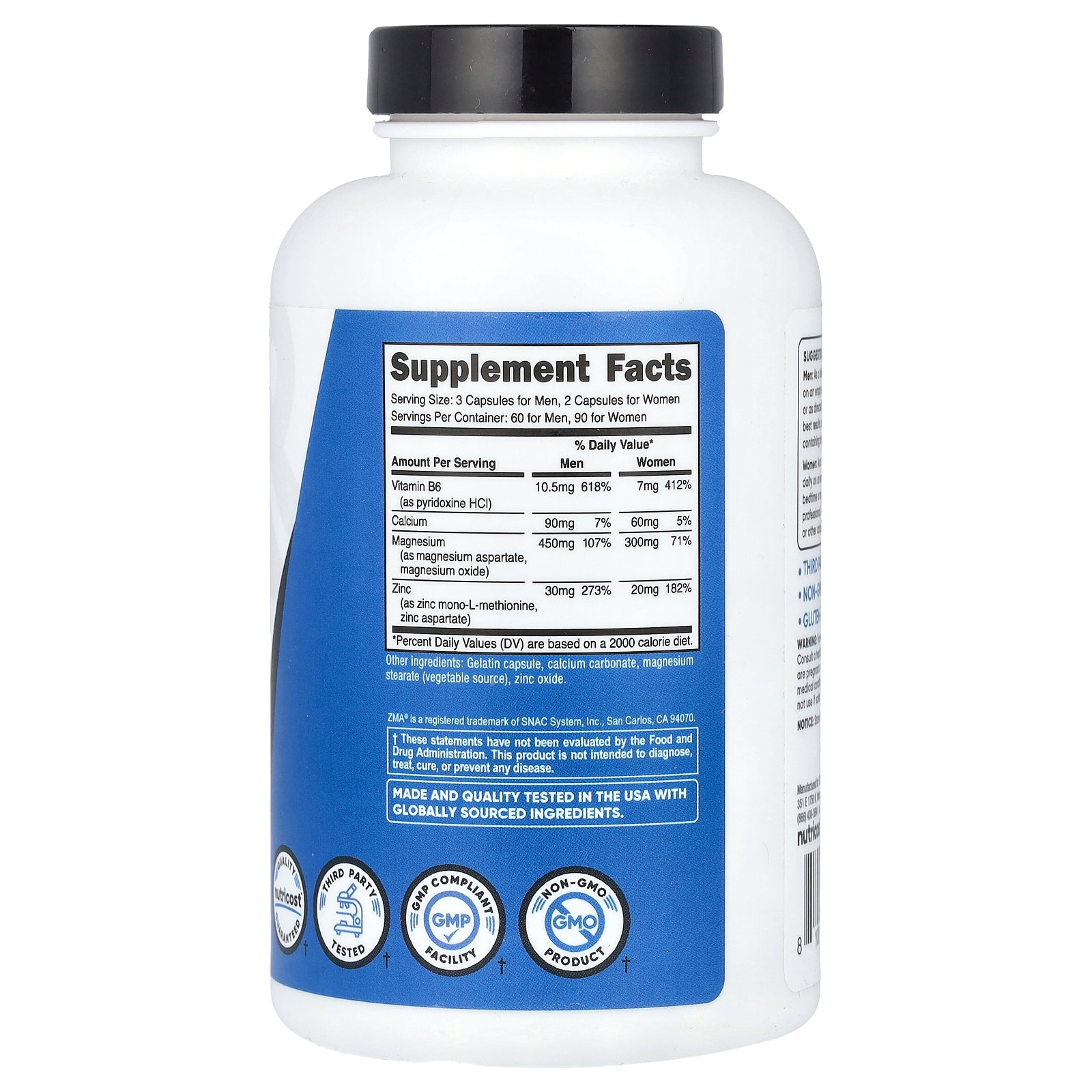 Nutricost ZMA 【 iHerb アイハーブ 公式 】 ニュートリコスト 亜鉛 マグネシウム ...
