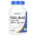 【POINT20倍★9/15 0:00~23:59限定!】Nutricost 葉酸 【 iHerb アイハーブ 公式 】 ニュートリコスト ビタミンB9 ビタミン B9 B ビタミン類 ビタミンB群 ビタミンB サプリメント サプリ カプセル 1,000mcg 240粒
