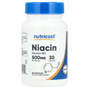 【POINT20倍★9/15 0:00~23:59限定!】Nutricost ナイアシン 【 iHerb アイハーブ 公式 】 ニュートリコスト ビタミンB3 ビタミンB ビタミン B3 B ビタミン類 ビタミンサプリ サプリメント サプリ カプセル 500mg 30粒